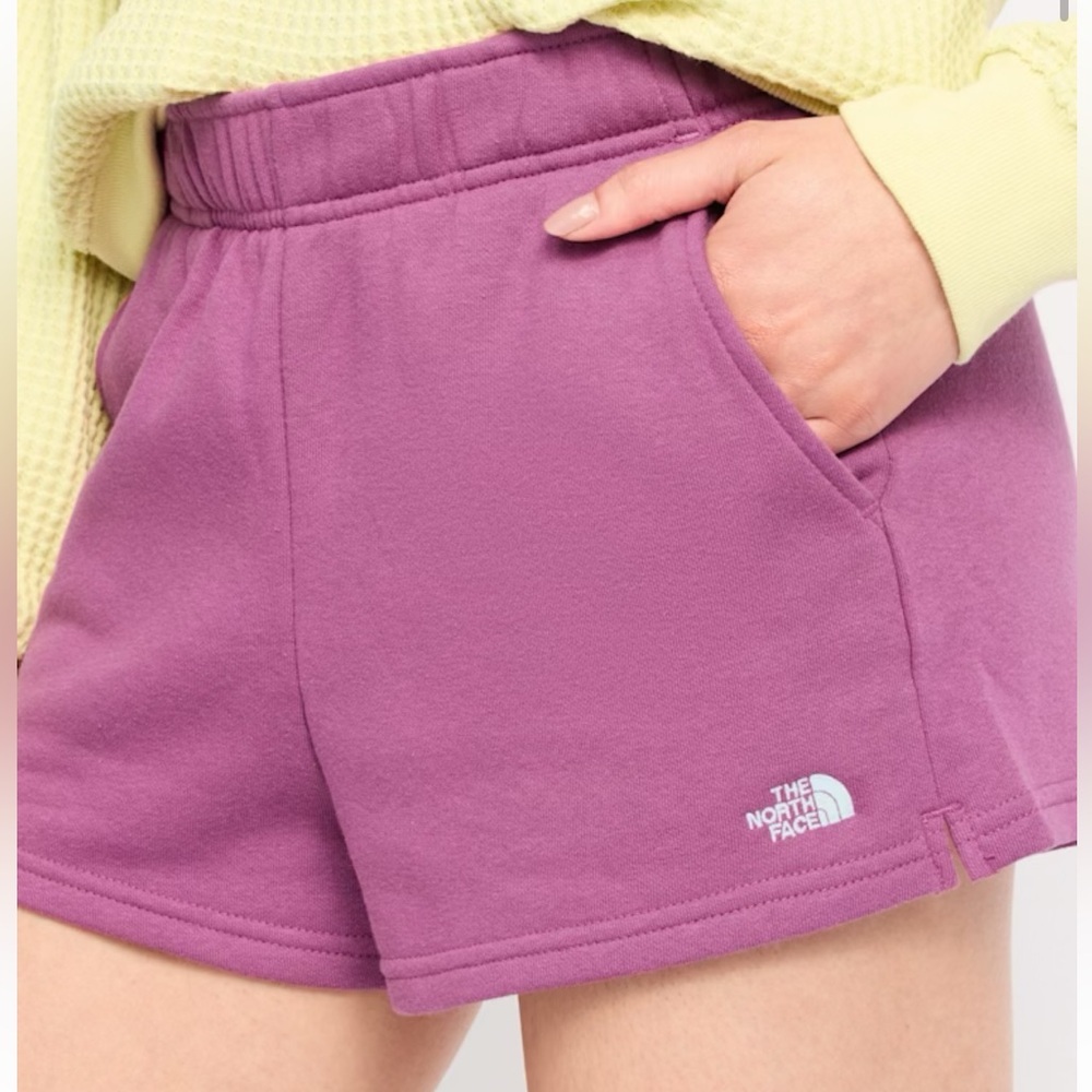 The North Face Women's Half Dome Fleece Logo Shorts Purple Size Medium